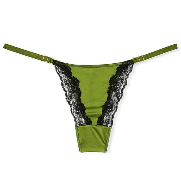 Victoria’s Secret Extra Small Perfect Pear Lace Trim Adjustable V String Panty - Picture 1 of 4